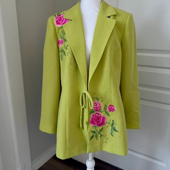 Milano Womens Professional Suit Embroidered Beaded Coat Skirt Office Work READ - Picture 3 of 13